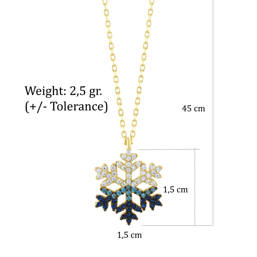 Beyaz Kar Tanesi Gümüş Kolye