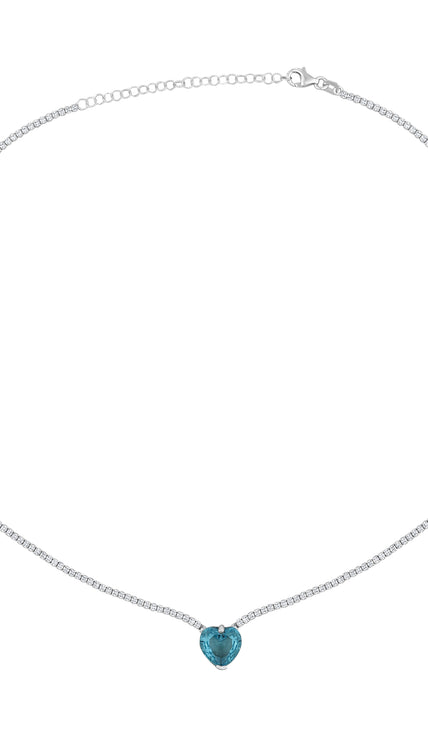 Shiny Spectra 925 Ayar Gümüş London Blue Topaz Gerdanlık SSMN001