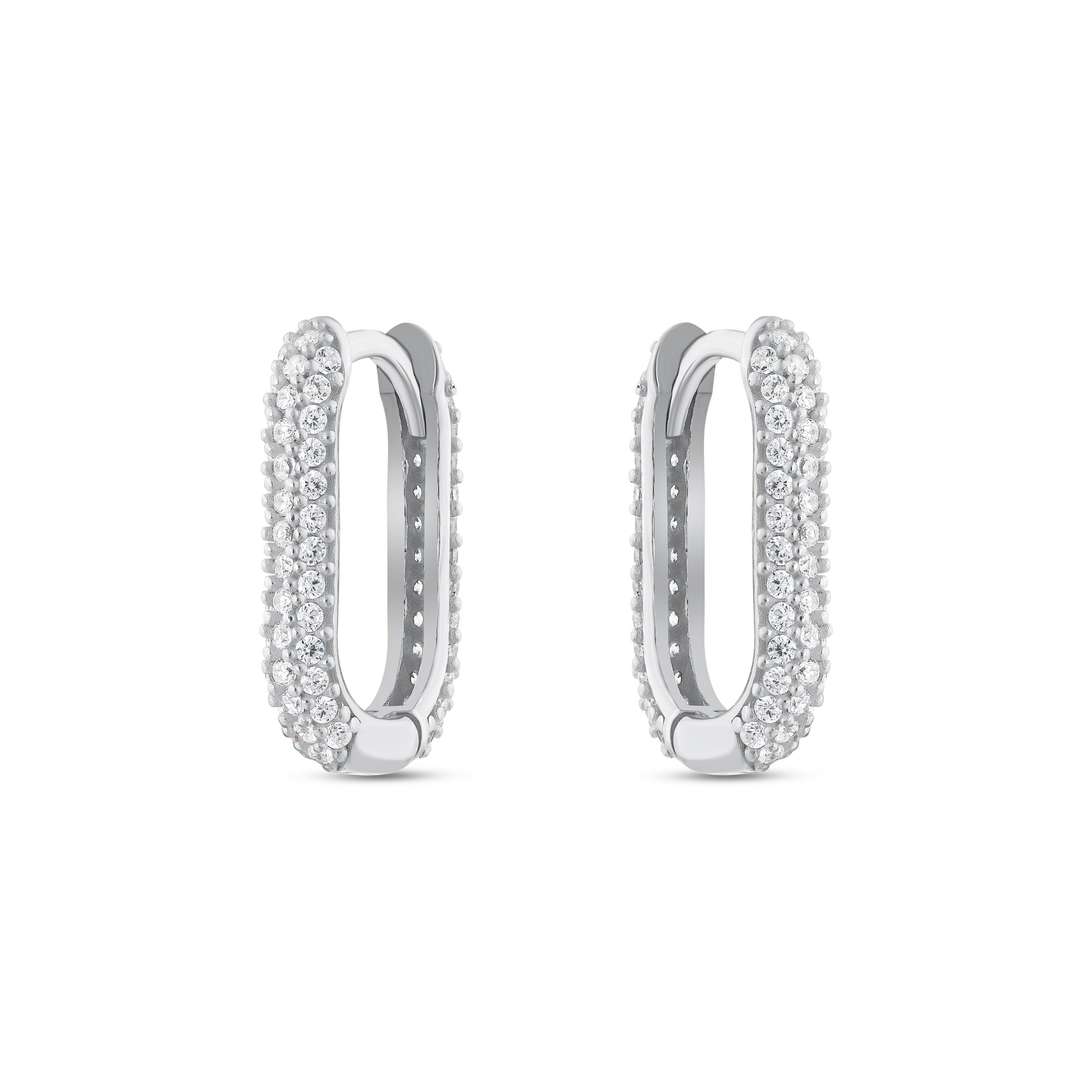 925 ayar Gümüş Vogue Halka Küpeler