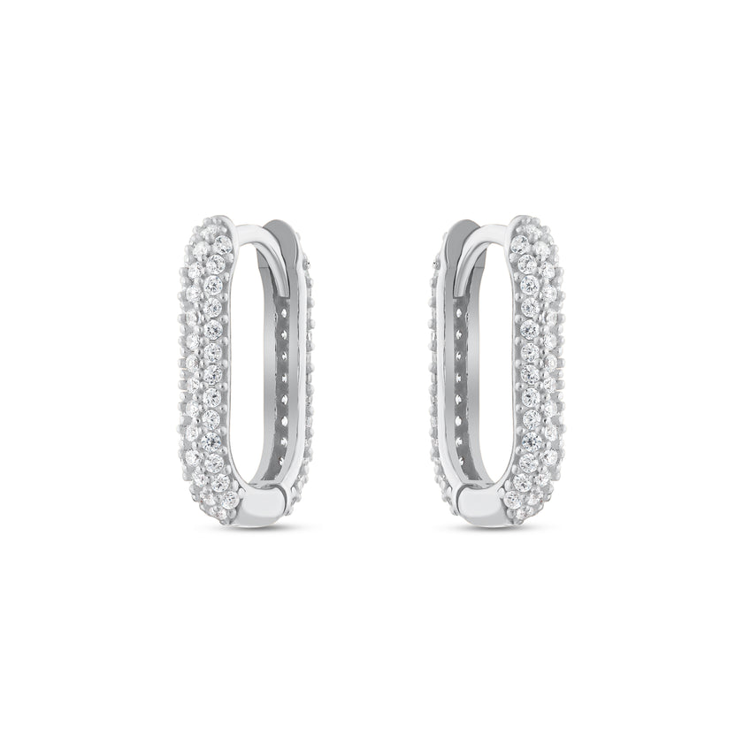 925 ayar Gümüş Vogue Halka Küpeler