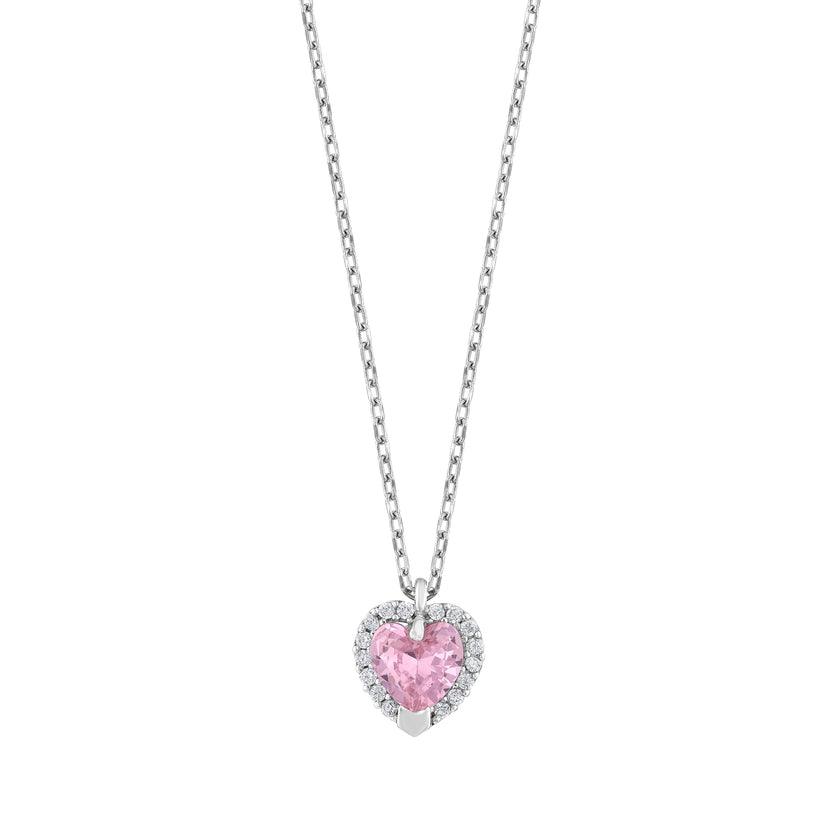 Ametist Taşlı Kalp Kesim Kolye