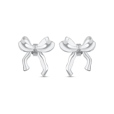 Kurdele Şeklinde 925 Ayar Gümüş Küpe SSKE001