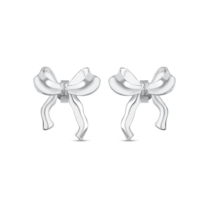 Kurdele Şeklinde 925 Ayar Gümüş Küpe SSKE001