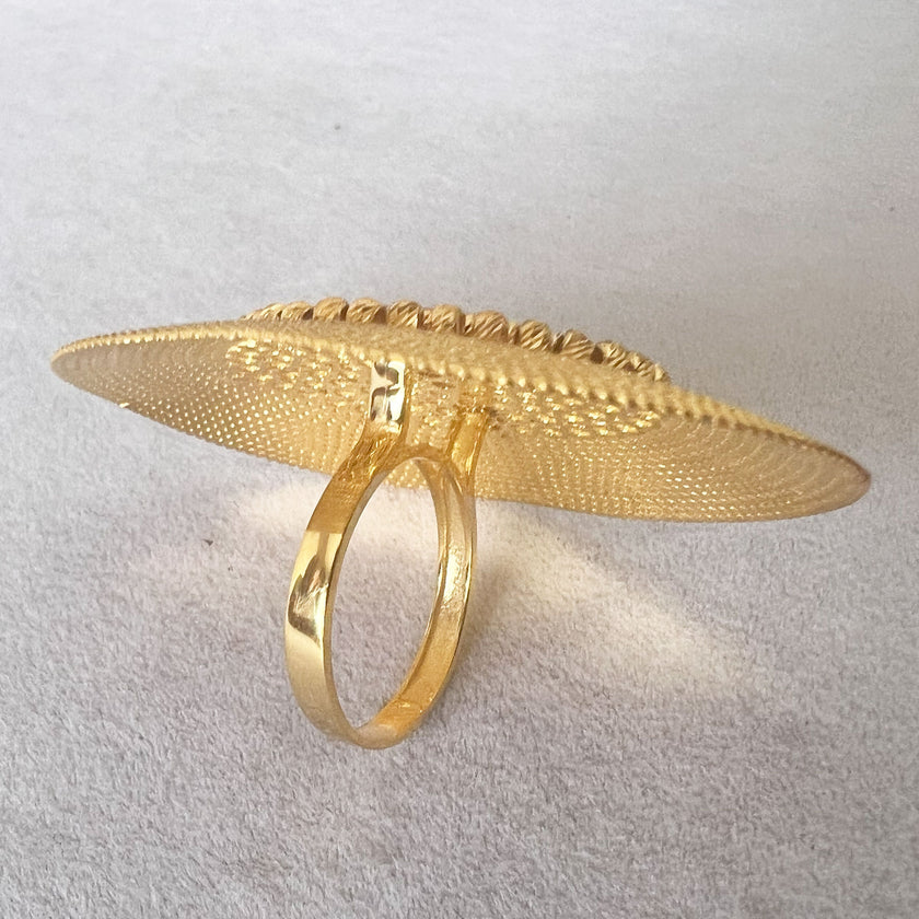 Oval Örgü Lüks Ekstra Büyük 14 ayar Altın Yüzük AO14