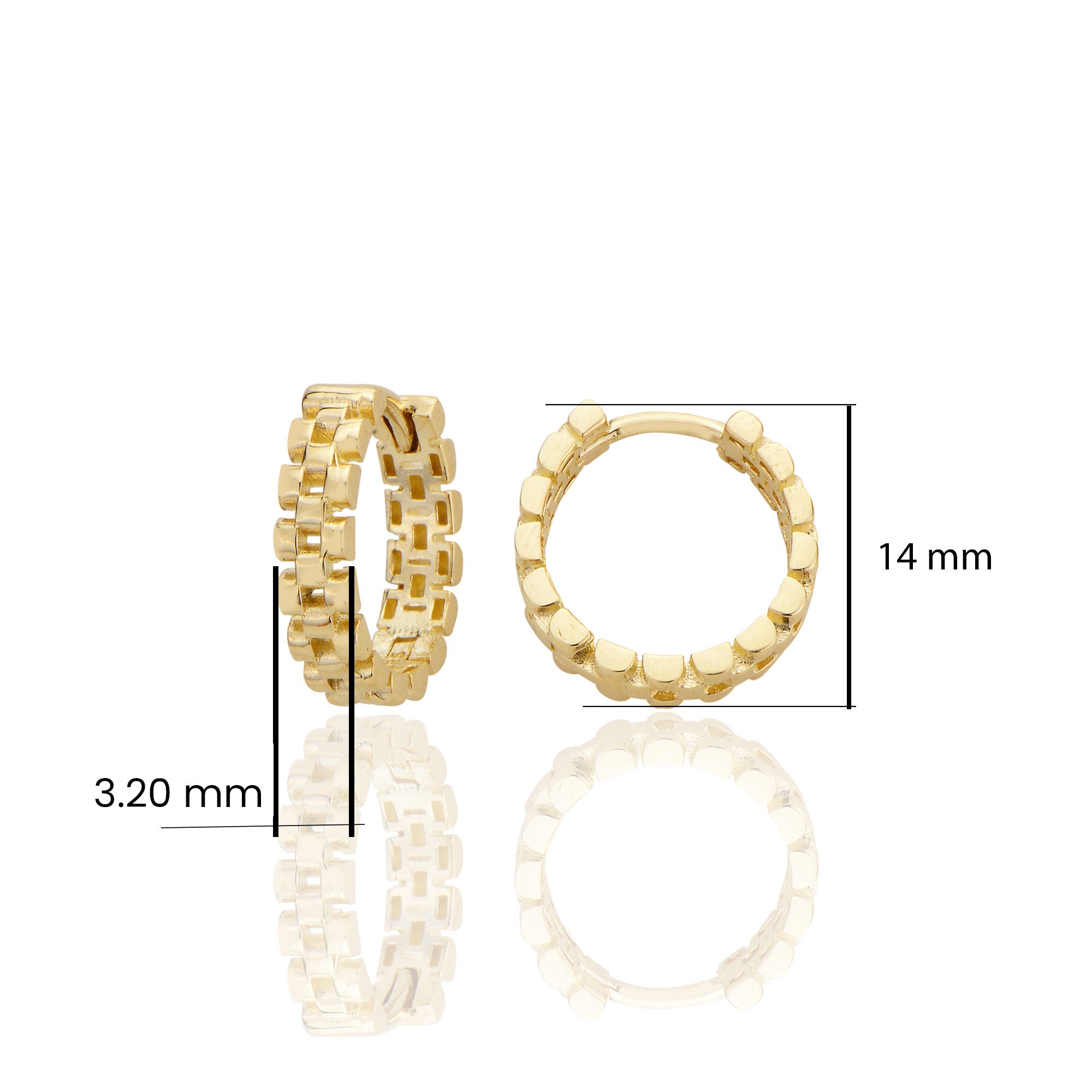 14 ayar Altın Sade Balya Motifli Halka Küpe D048