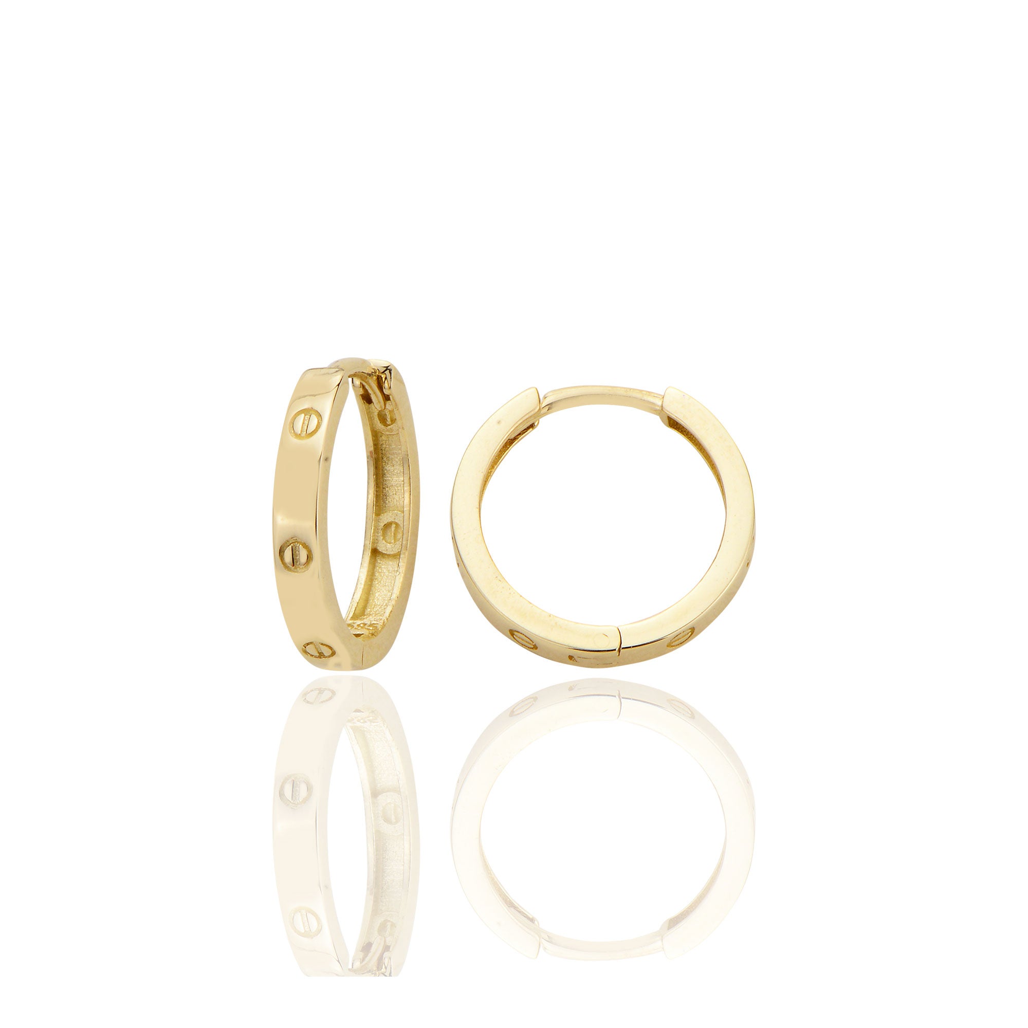 14 ayar Altın Sade Halka Küpe D053