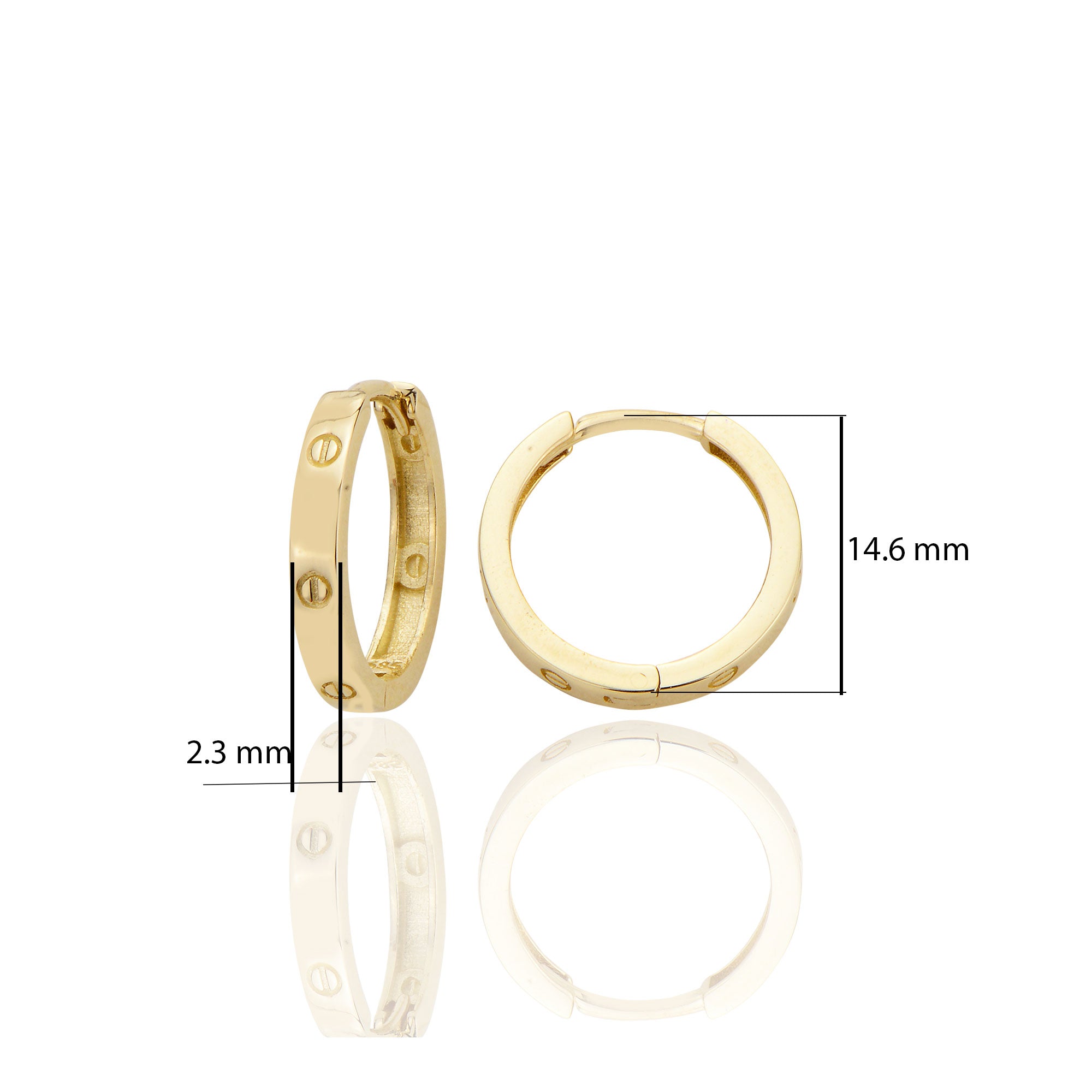 14 ayar Altın Sade Halka Küpe D053