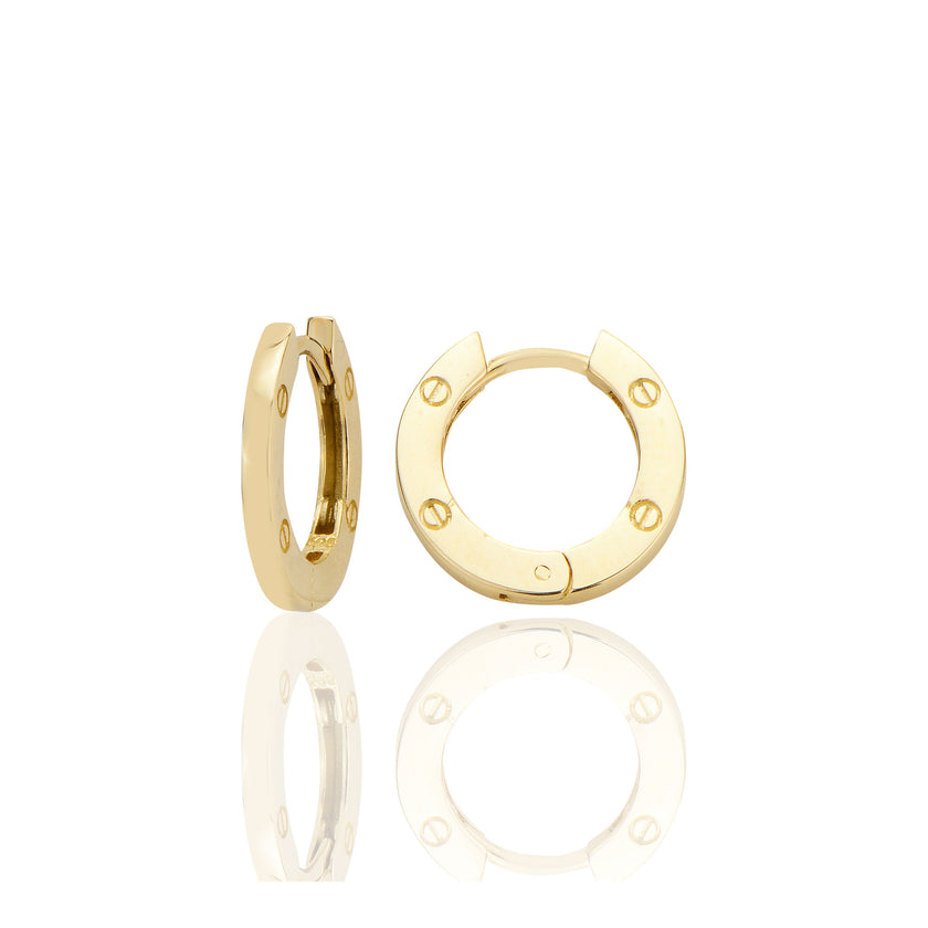 14 ayar Altın Sade Halka Küpe D054