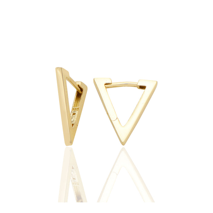 14 ayar Altın Sade Üçgen Küpe D055