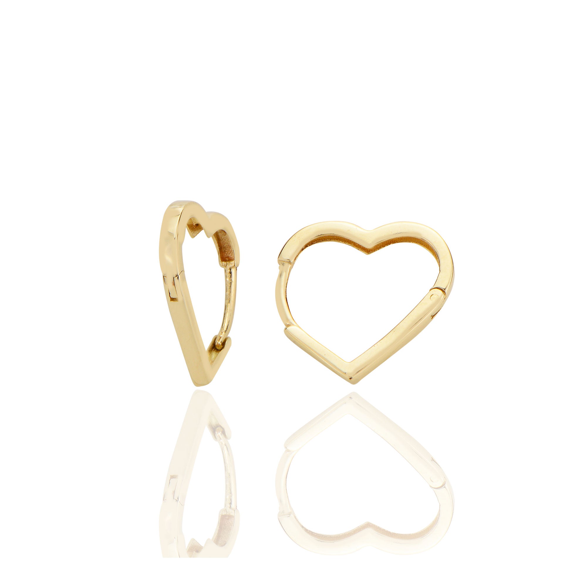 14 ayar Altın Sade Kalp Küpe D058