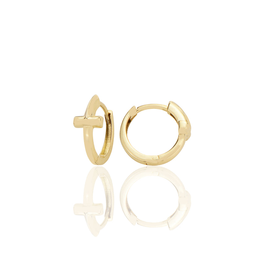 14 ayar Altın Sade Halka Küpe D070