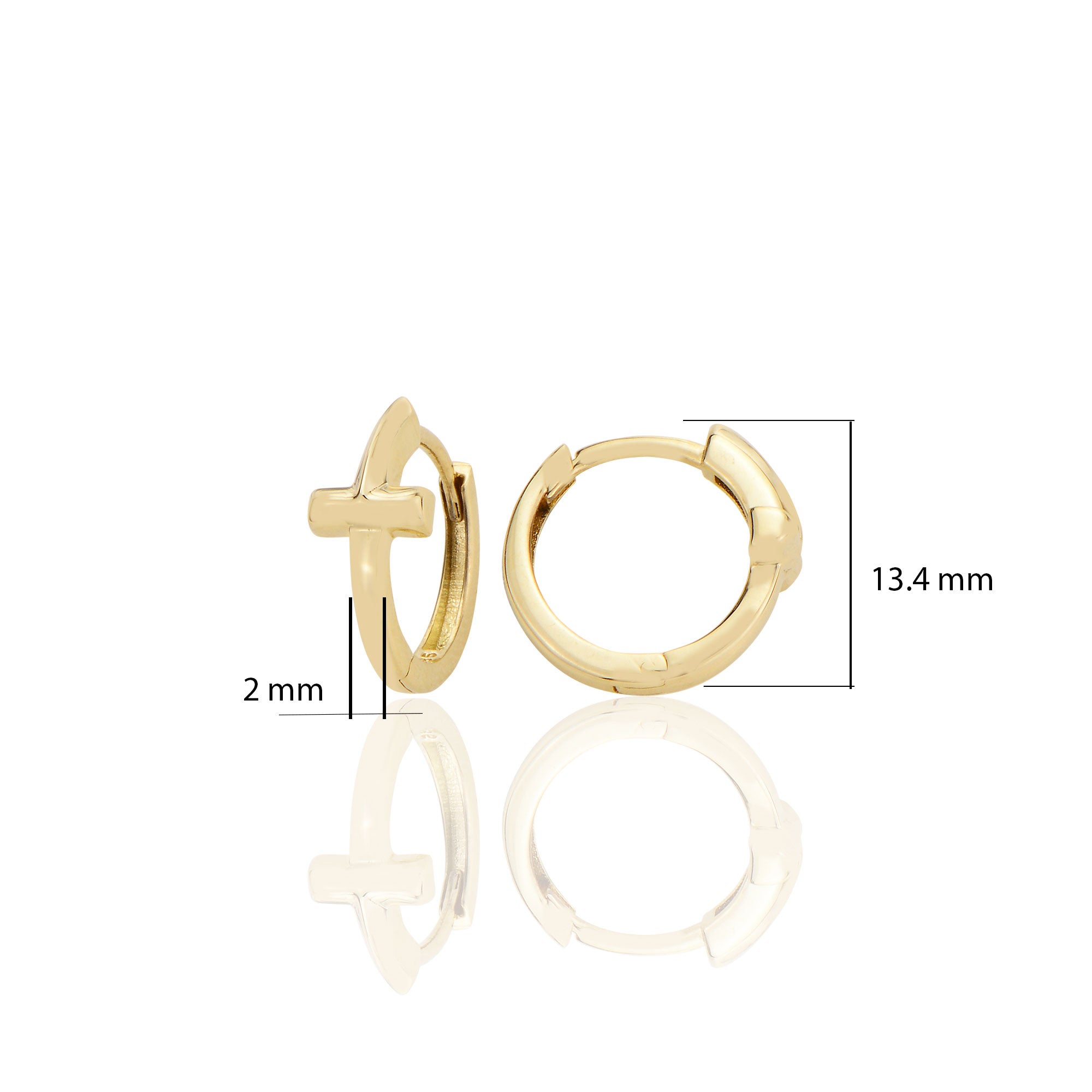 14 ayar Altın Sade Halka Küpe D070