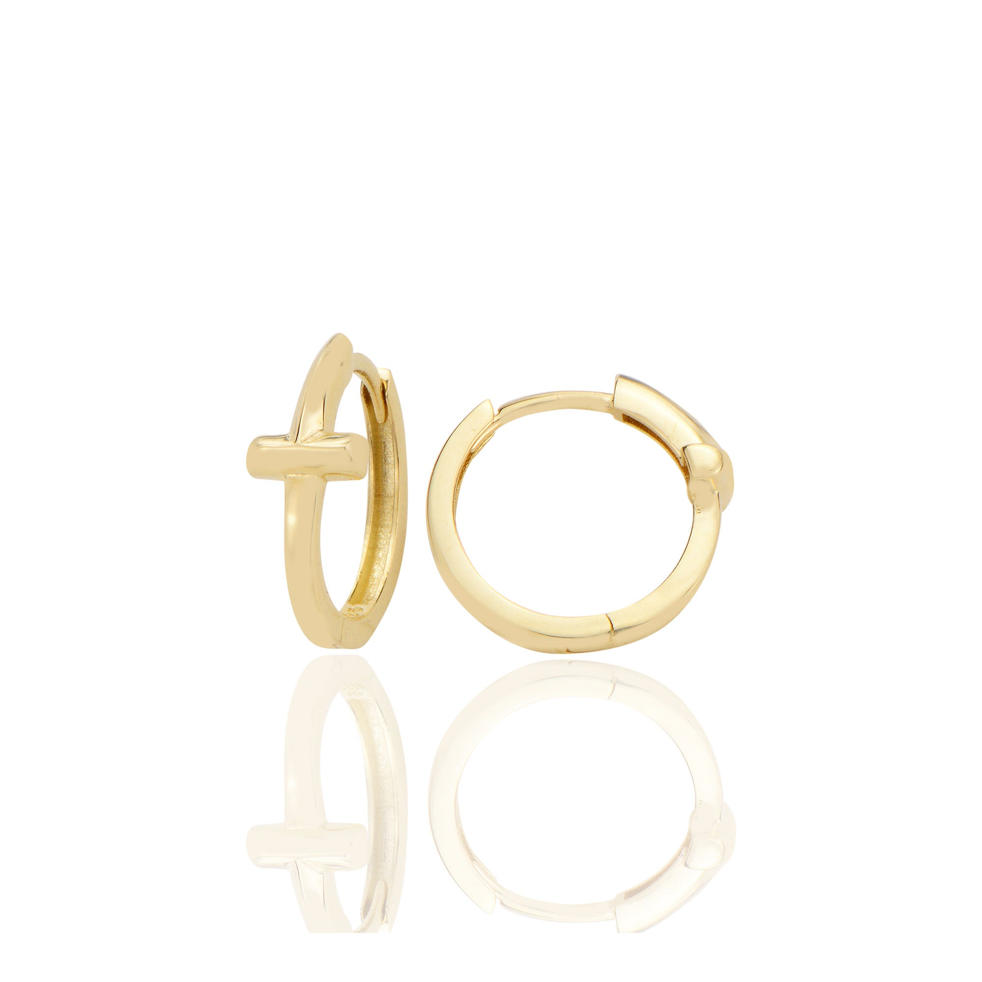 14 ayar Altın Sade Halka Küpe D071