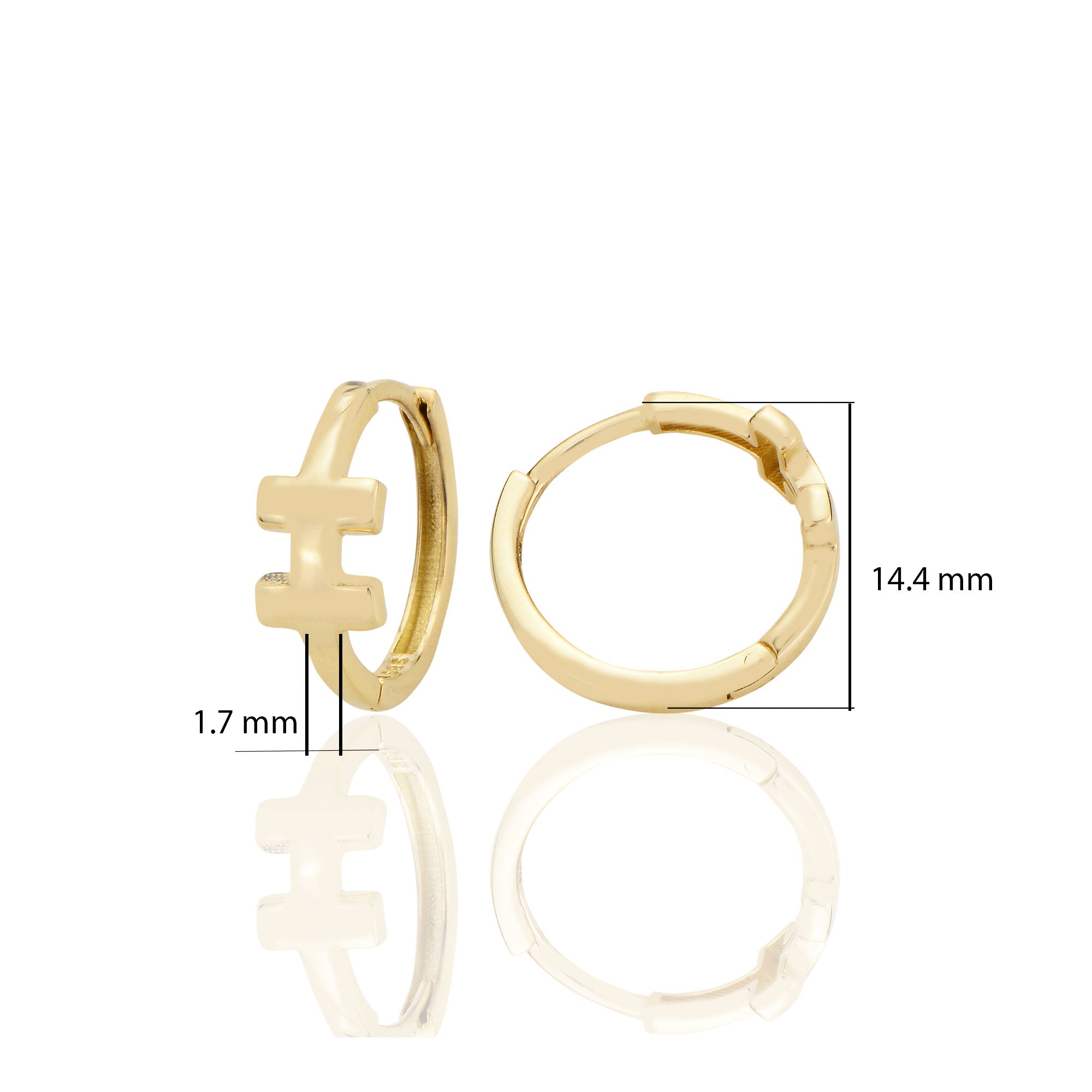 14 ayar Altın Sade Halka Küpe D072