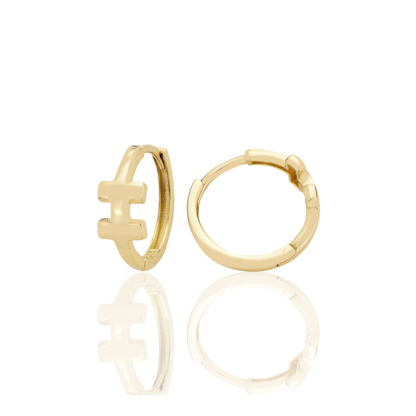 14 ayar Altın Sade Halka Küpe D072