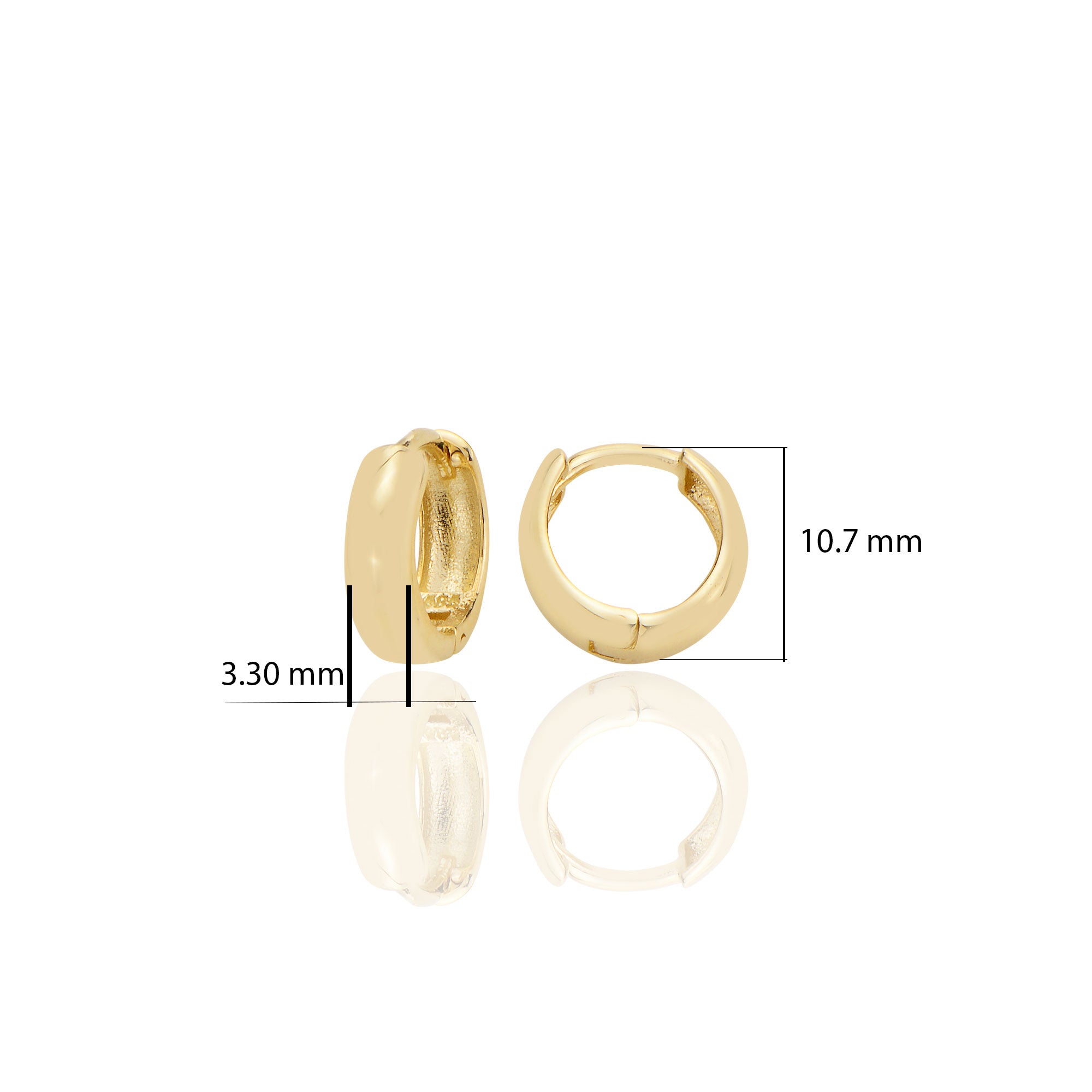 14 ayar Altın Sade Halka Küpe D079