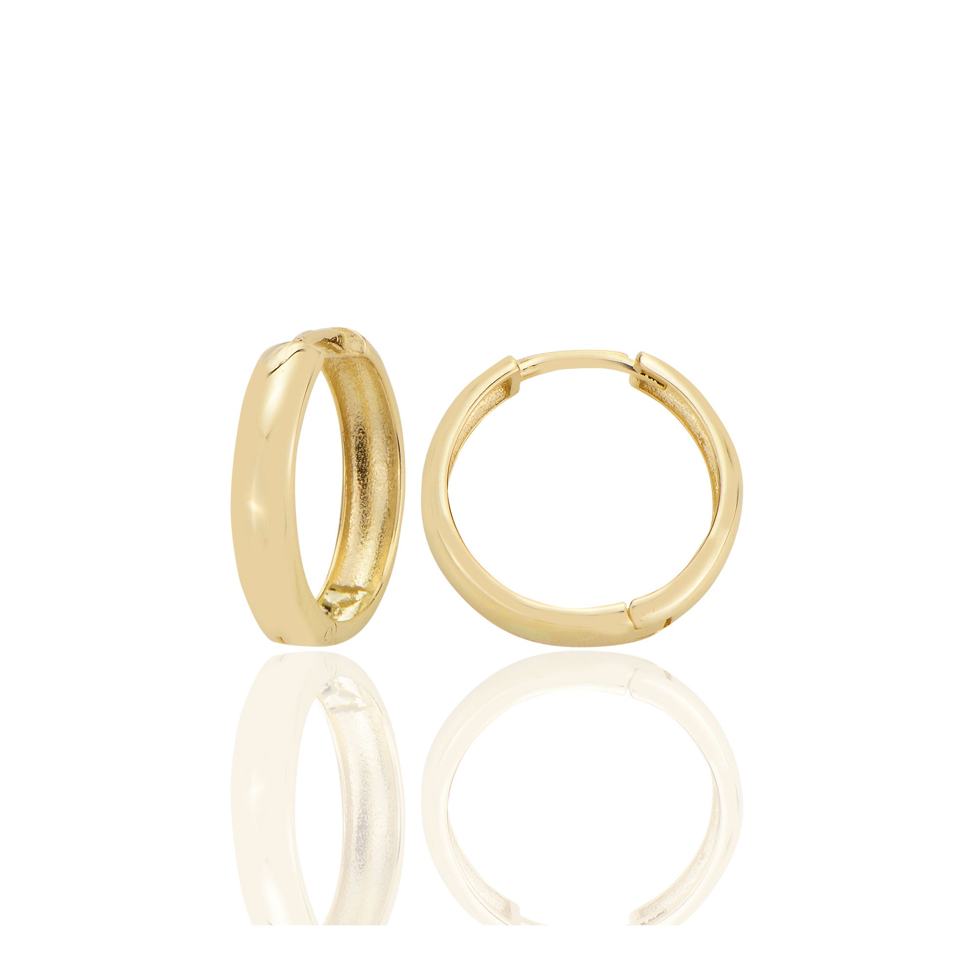 14 ayar Altın Sade Halka Küpe D081