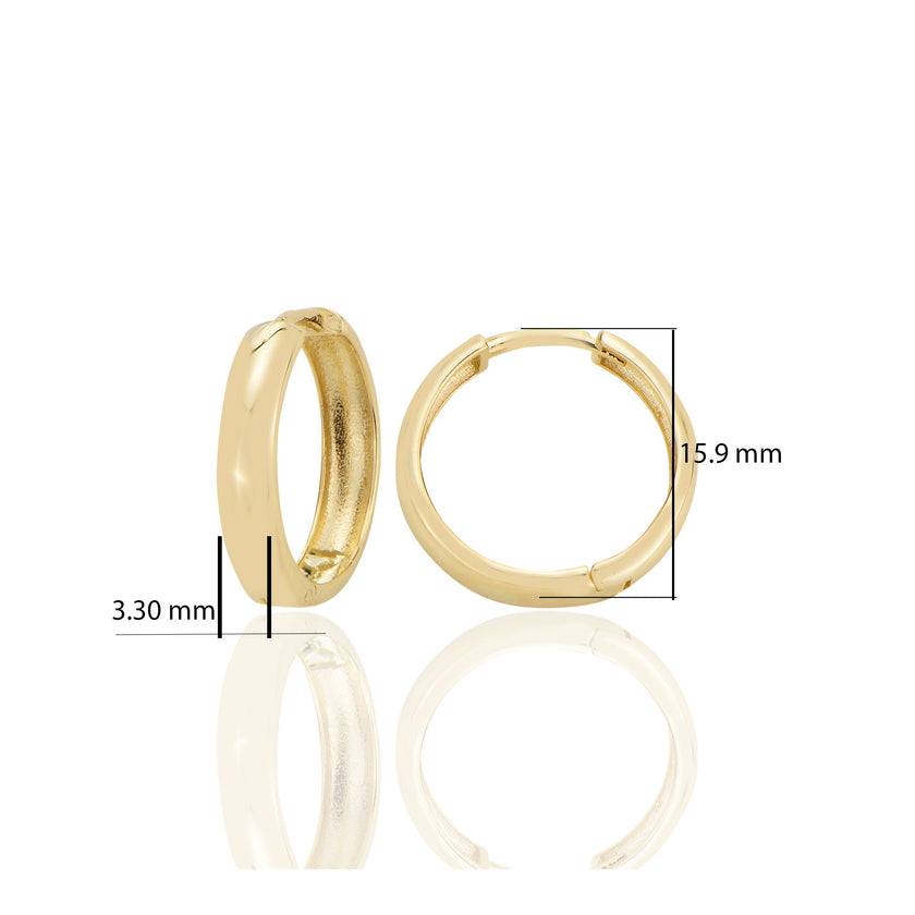 14 ayar Altın Sade Halka Küpe D081