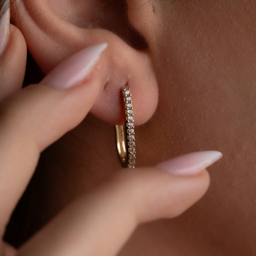 14 Ayar Altın Trend Taşlı Zarif Küpe A14-025