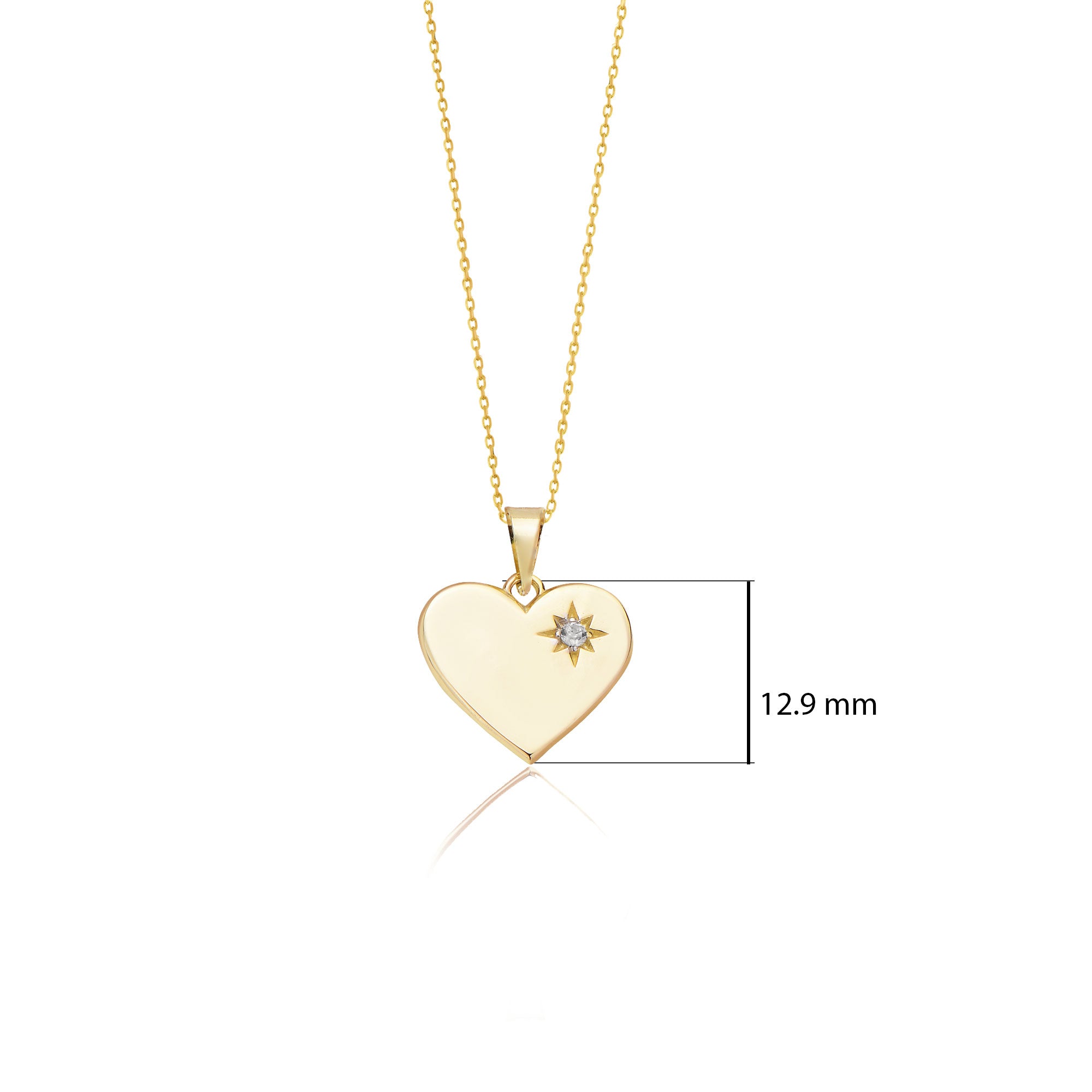 Sevgililer Günü Hediyesi Kalp Kolye 14 Ayar Altın Kolye K004