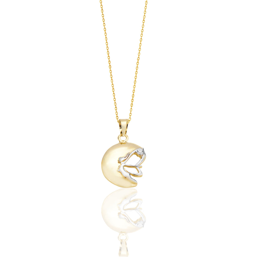 Orman Perisi Fairy Tale Altın Kolye 14 Ayar Mezuniyet Hediyesi K009