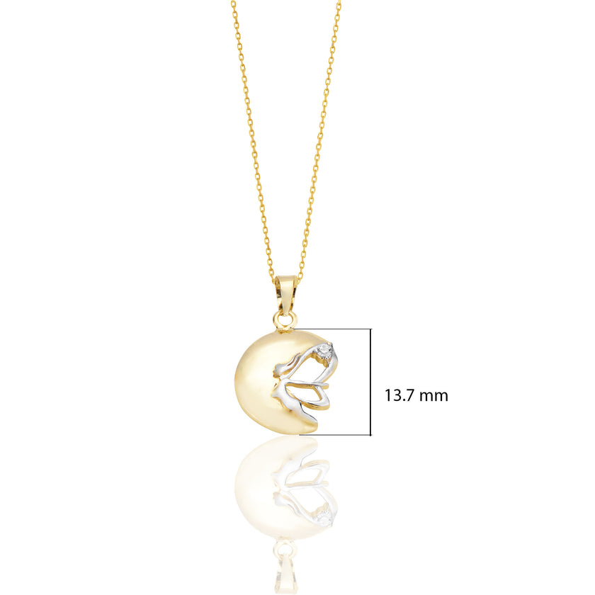 Orman Perisi Fairy Tale Altın Kolye 14 Ayar Mezuniyet Hediyesi K009