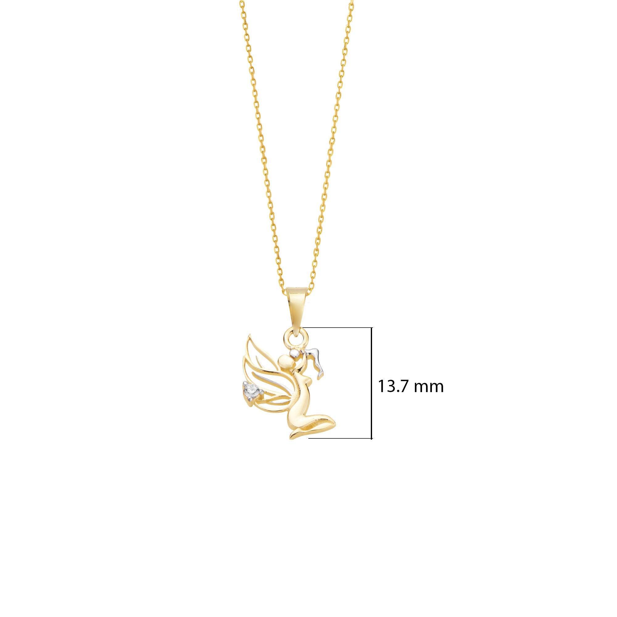 Anneler Günü Hediyesi Anne Kucağı ve Çoçuk Kolye 14 Ayar Altın Kolye K014