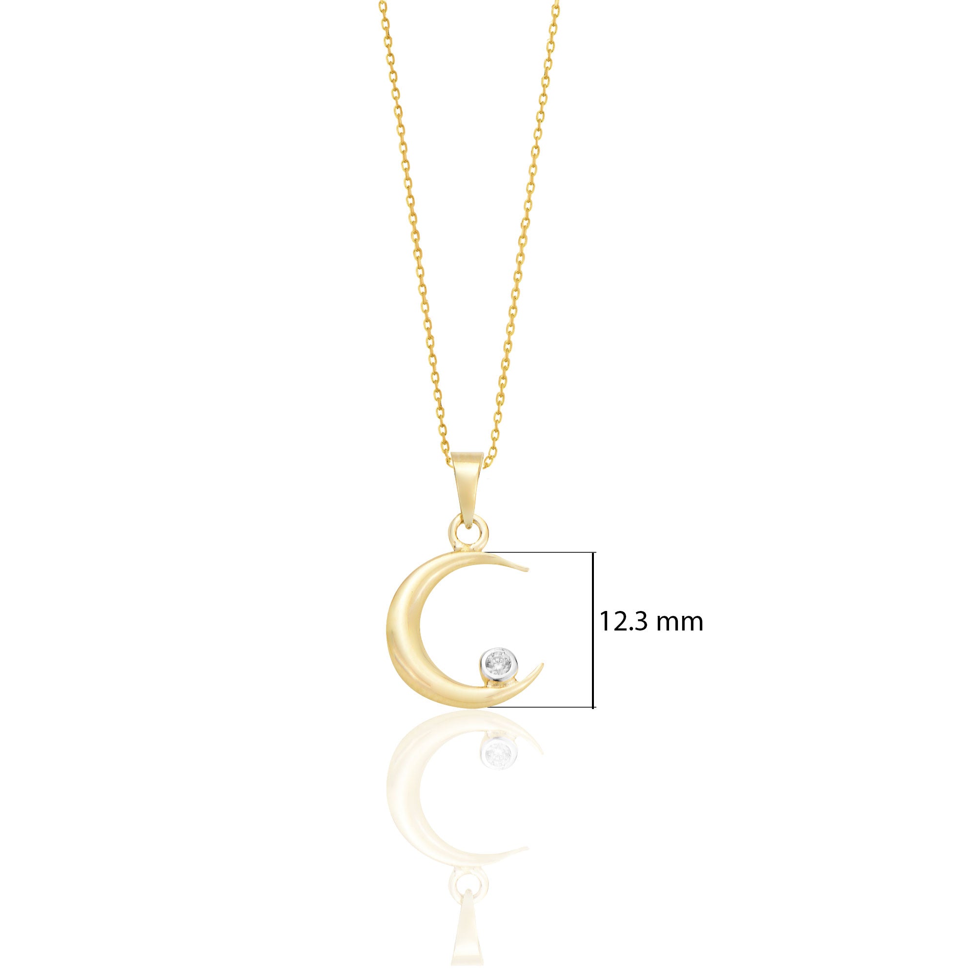 Ay Hilal 14 Ayar Altın Kolye Doğum Günü Hediyesi K027