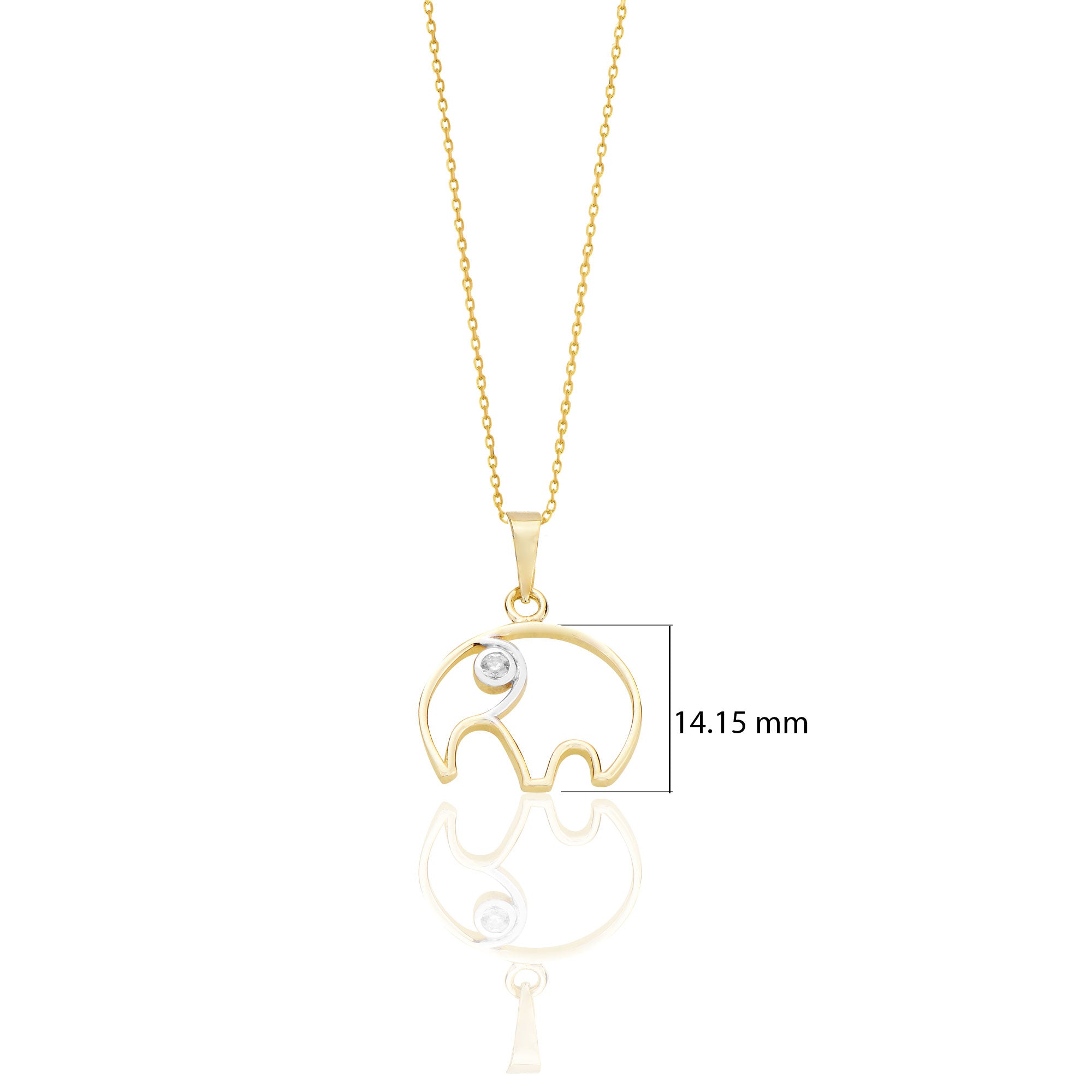 Fil Elephant 14 Ayar Altın Kolye Minimalist Hediye K032