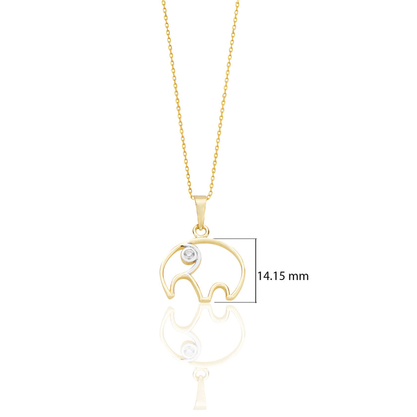 Fil Elephant 14 Ayar Altın Kolye Minimalist Hediye K032