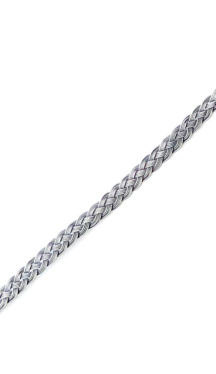 Shiny Spectra Kazaziye Çapraz Örgü 925 ayar Oksidize Gümüş Erkek Bileklik MB014