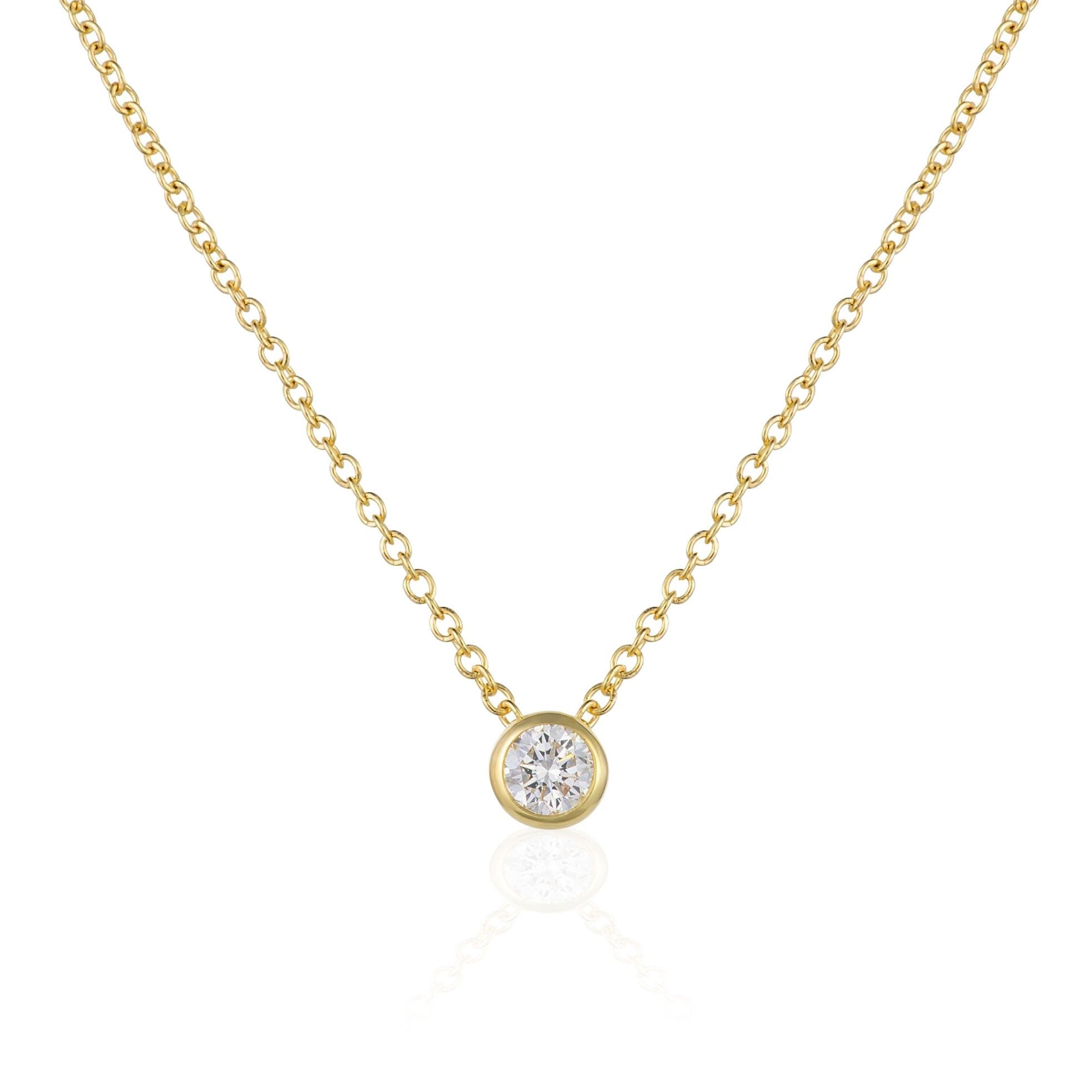 Shiny Spectra Minimalist 0.42 Karat F VS1 Pırlanta Tektaş Kolye OROK001