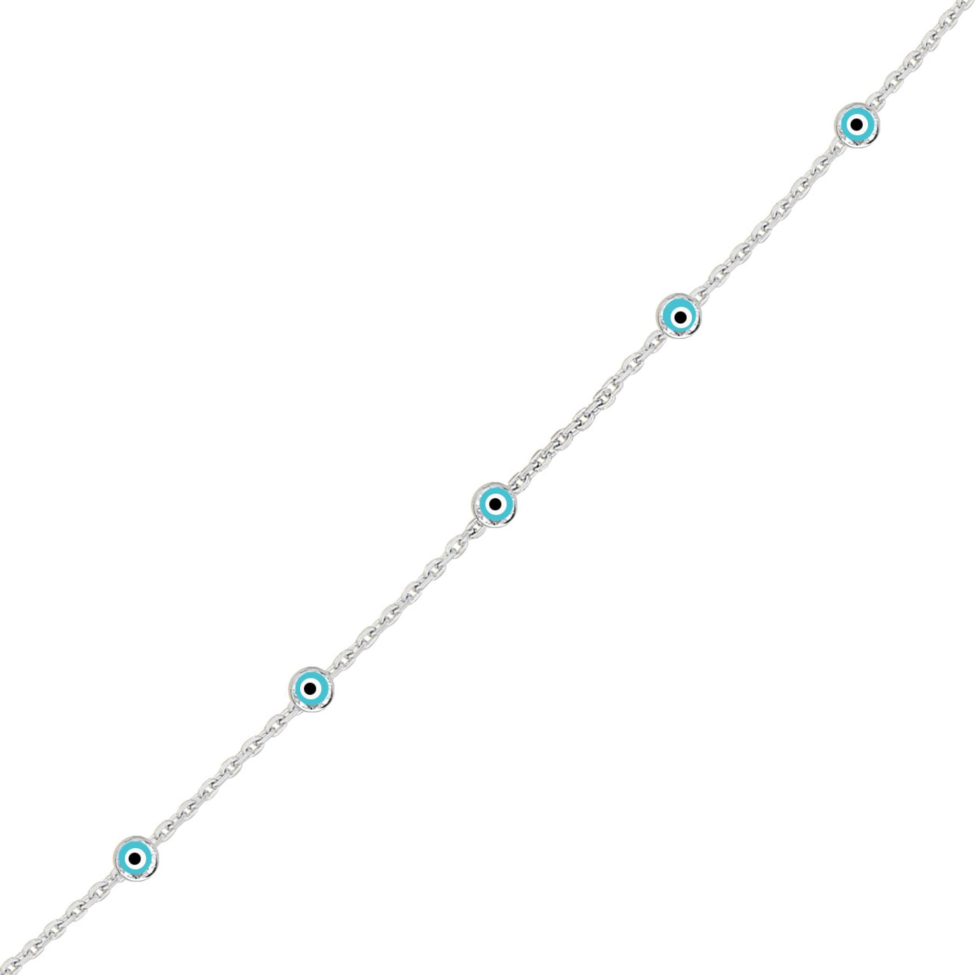 Nazar Gözlü İnce Tek Zincirli Bileklik SS1NZB 4