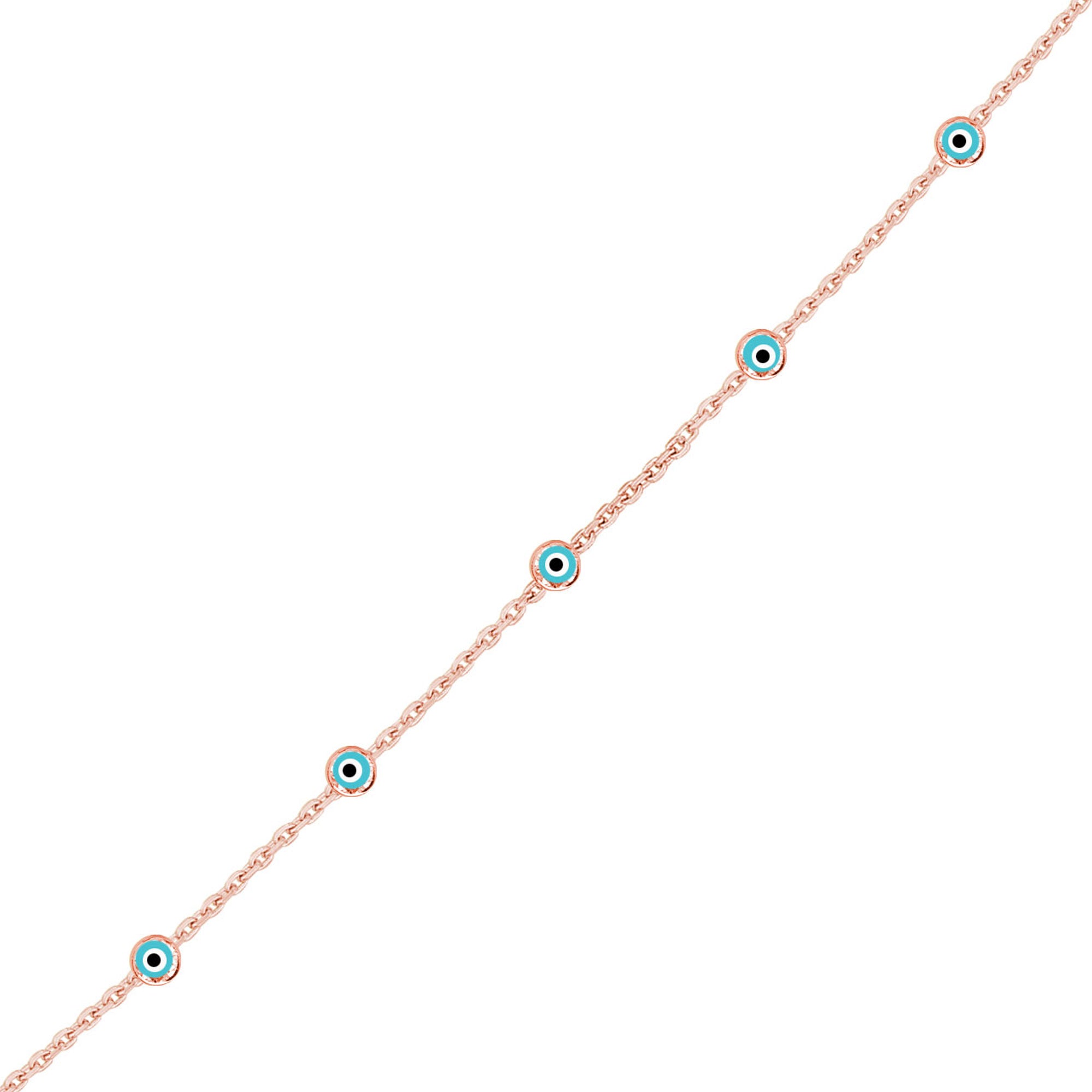 Nazar Gözlü İnce Tek Zincirli Bileklik SS1NZB 5