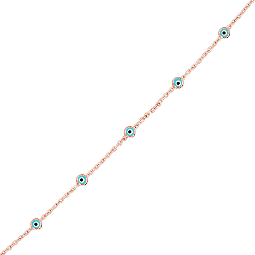 Nazar Gözlü İnce Tek Zincirli Bileklik SS1NZB 5
