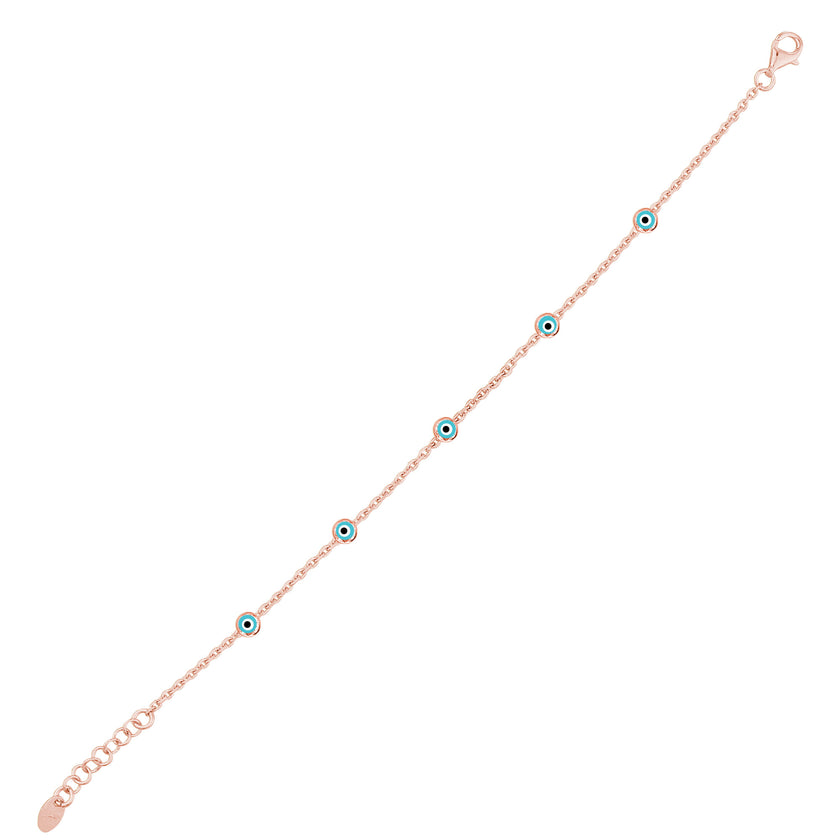 Nazar Gözlü İnce Tek Zincirli Bileklik SS1NZB 6