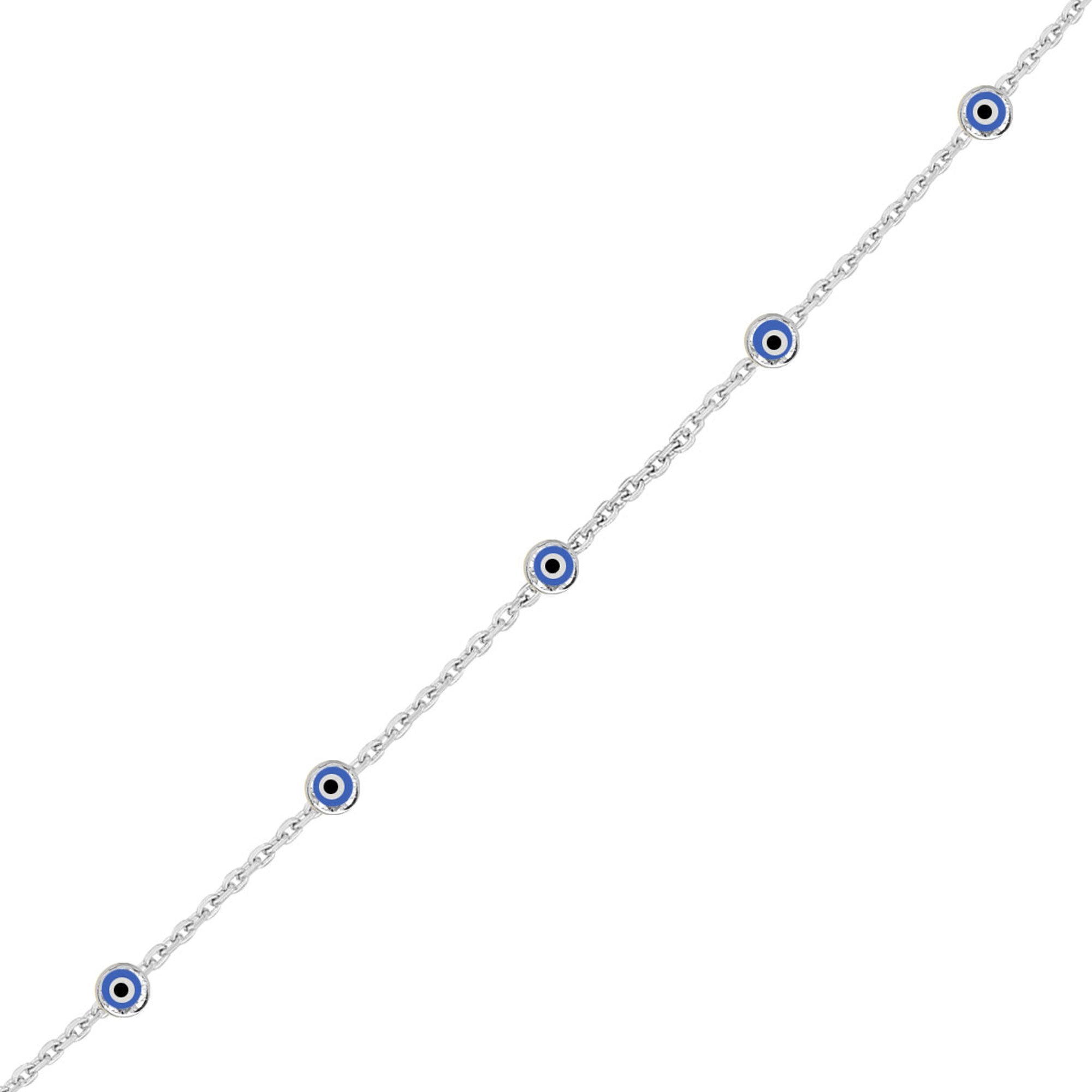 Nazar Gözlü İnce Tek Zincirli Bileklik SS1NZB 8
