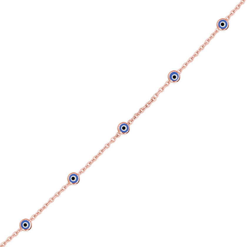Nazar Gözlü İnce Tek Zincirli Bileklik SS1NZB 10