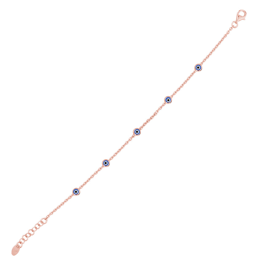 Nazar Gözlü İnce Tek Zincirli Bileklik SS1NZB 9