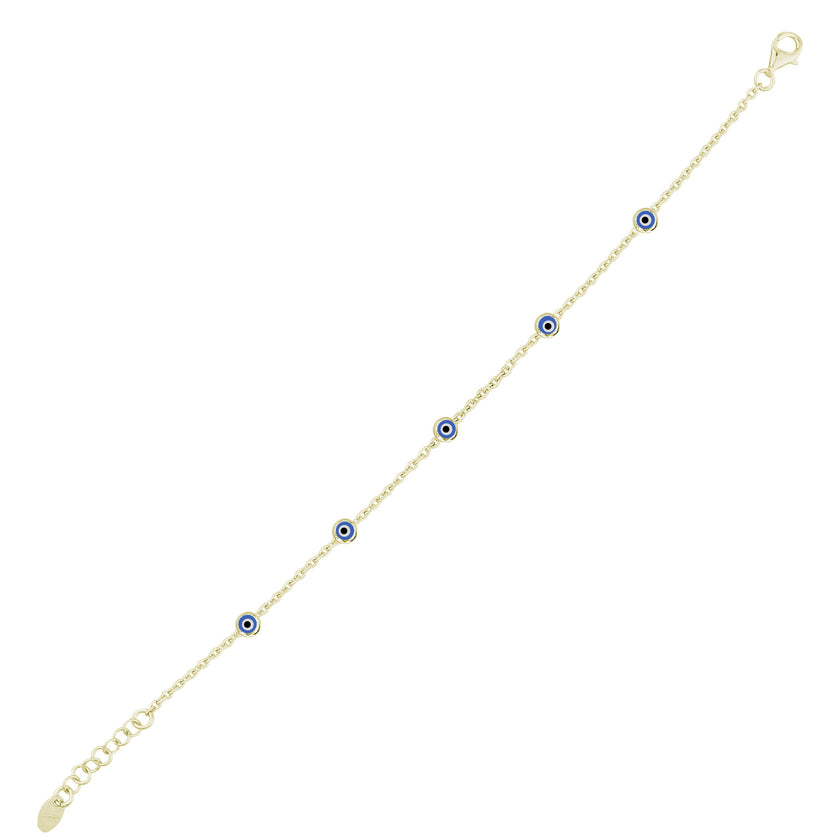 Nazar Gözlü İnce Tek Zincirli Bileklik SS1NZB 11