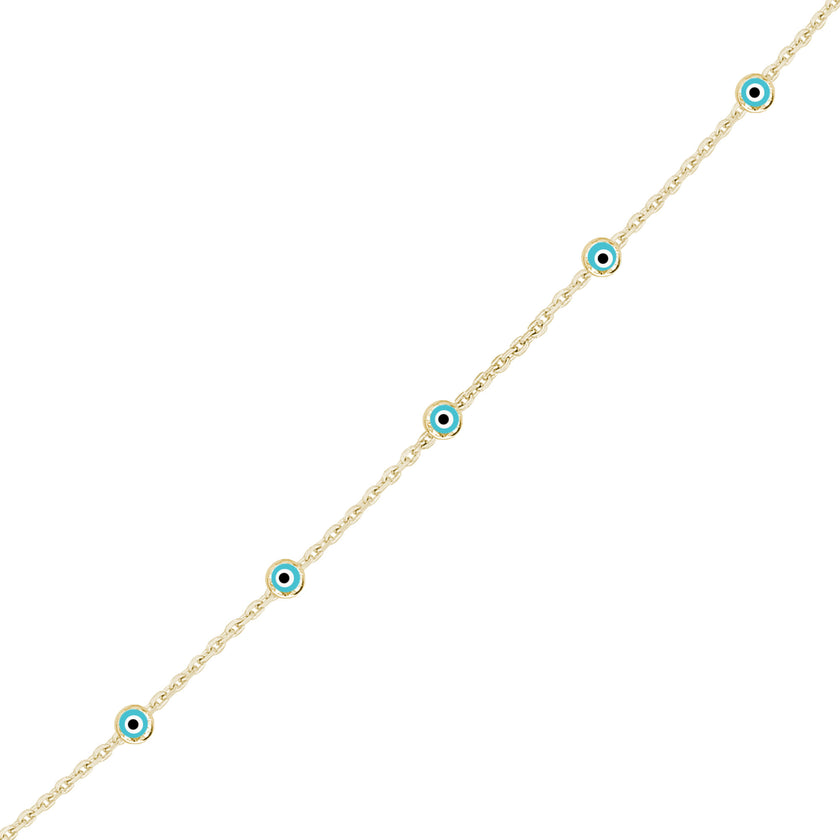 Nazar Gözlü İnce Tek Zincirli Bileklik SS1NZB 3