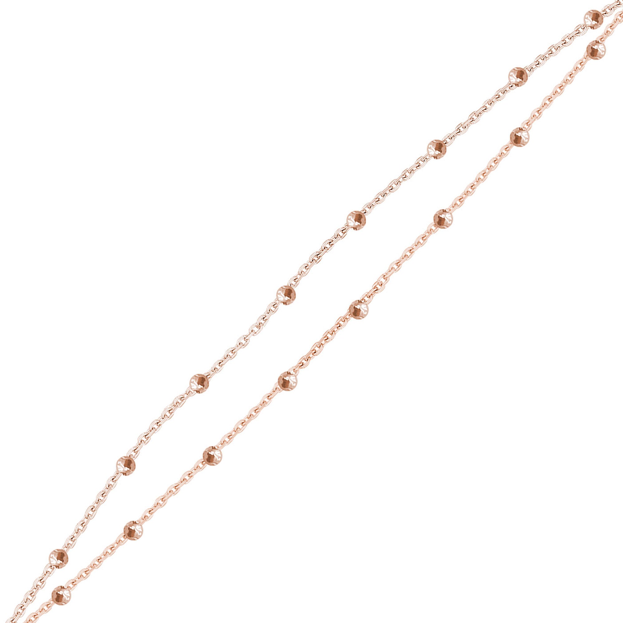 Toplu İnce Gümüş Çift Zincir Bileklik SS2TBLK