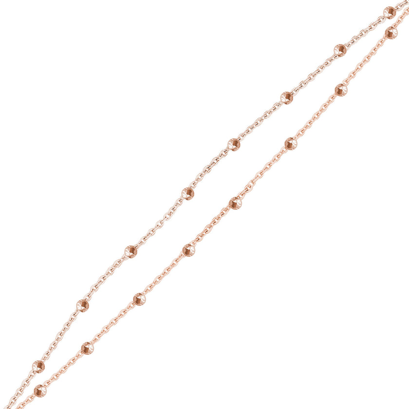 Toplu İnce Gümüş Çift Zincir Bileklik SS2TBLK