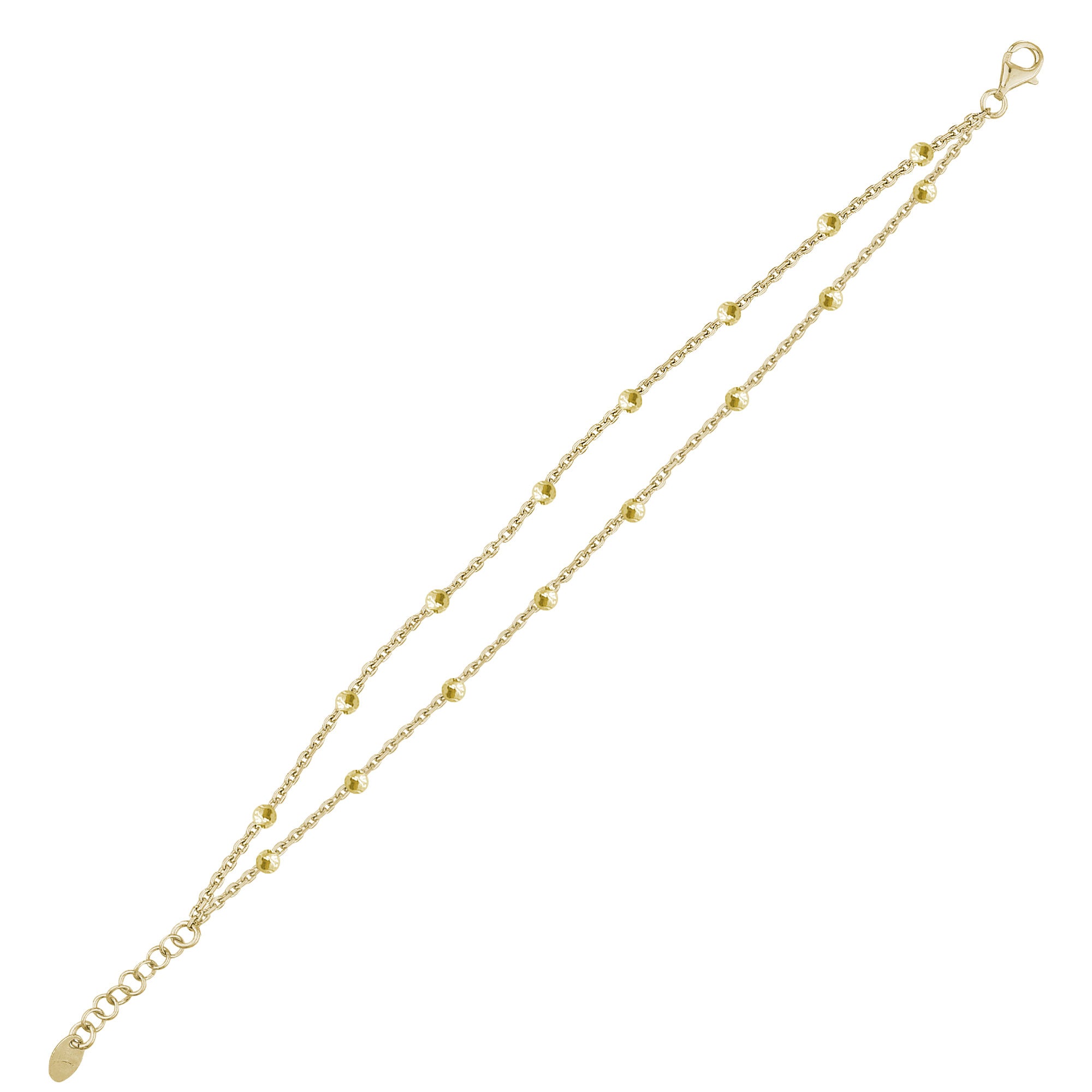 Toplu İnce Gümüş Çift Zincir Bileklik SS2TBLK