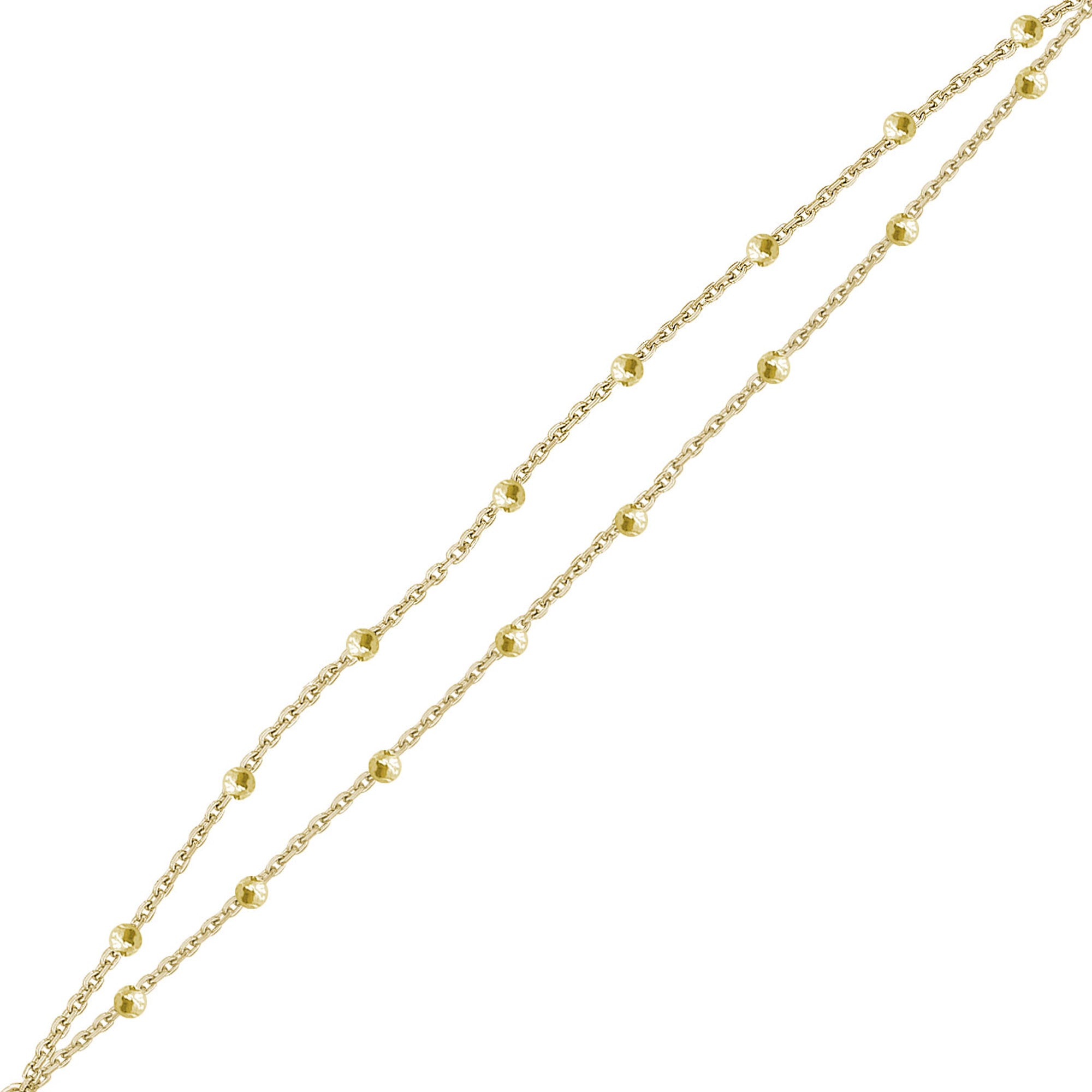 Toplu İnce Gümüş Çift Zincir Bileklik SS2TBLK