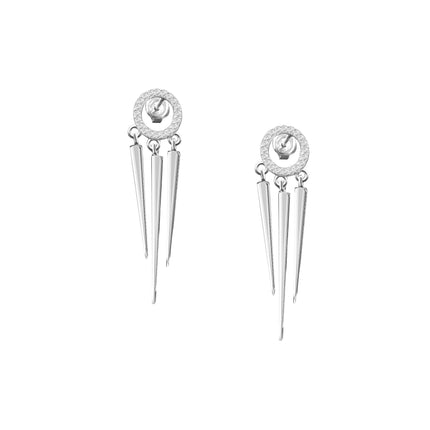 Modern Tasarım Üçlü Sarkıt Sallantılı Küpe 925 Ayar Gümüş Küpe SS3SARKITK