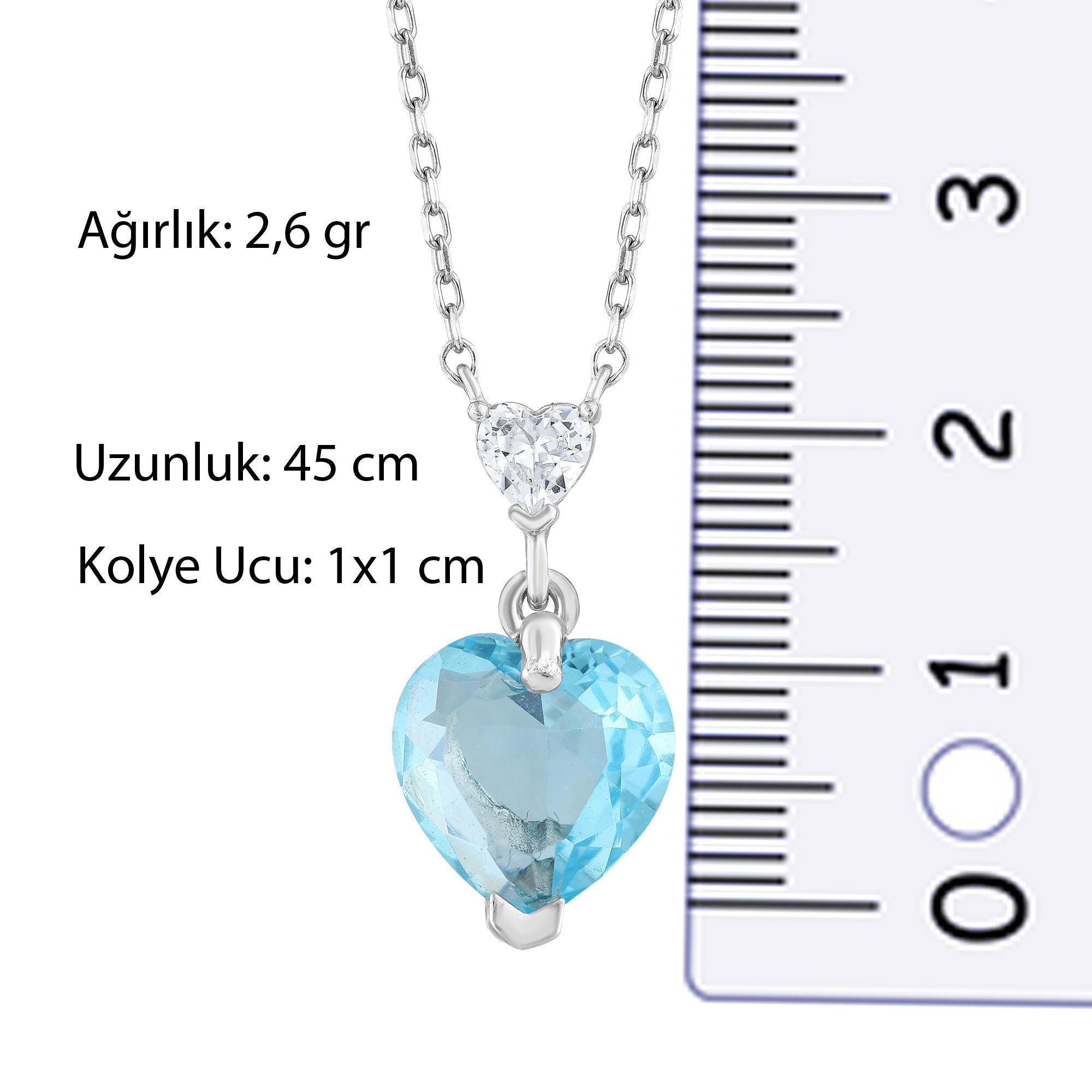 Shiny Spectra Blue London Topaz 925 ayar Gümüş Kolye SSHN001 - SHINY SPECTRA