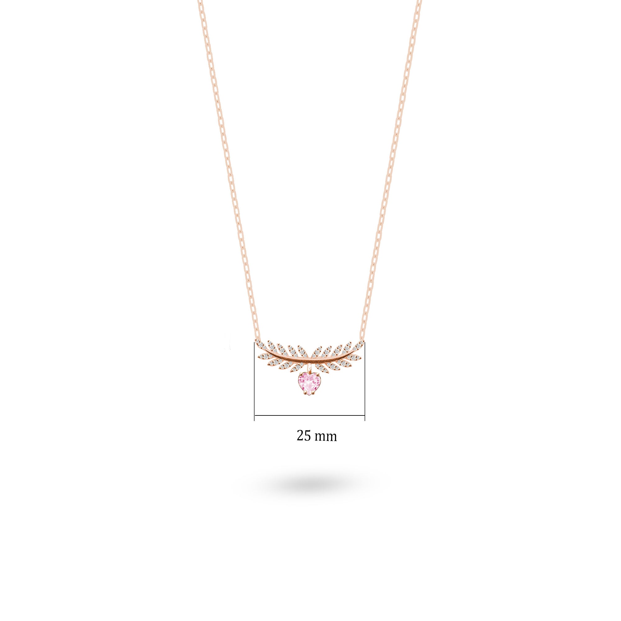 Barış Dalı Cannes Gümüş Kolye 925 Ayar Barış Dalı Kalpli Kolye SSCANNESK