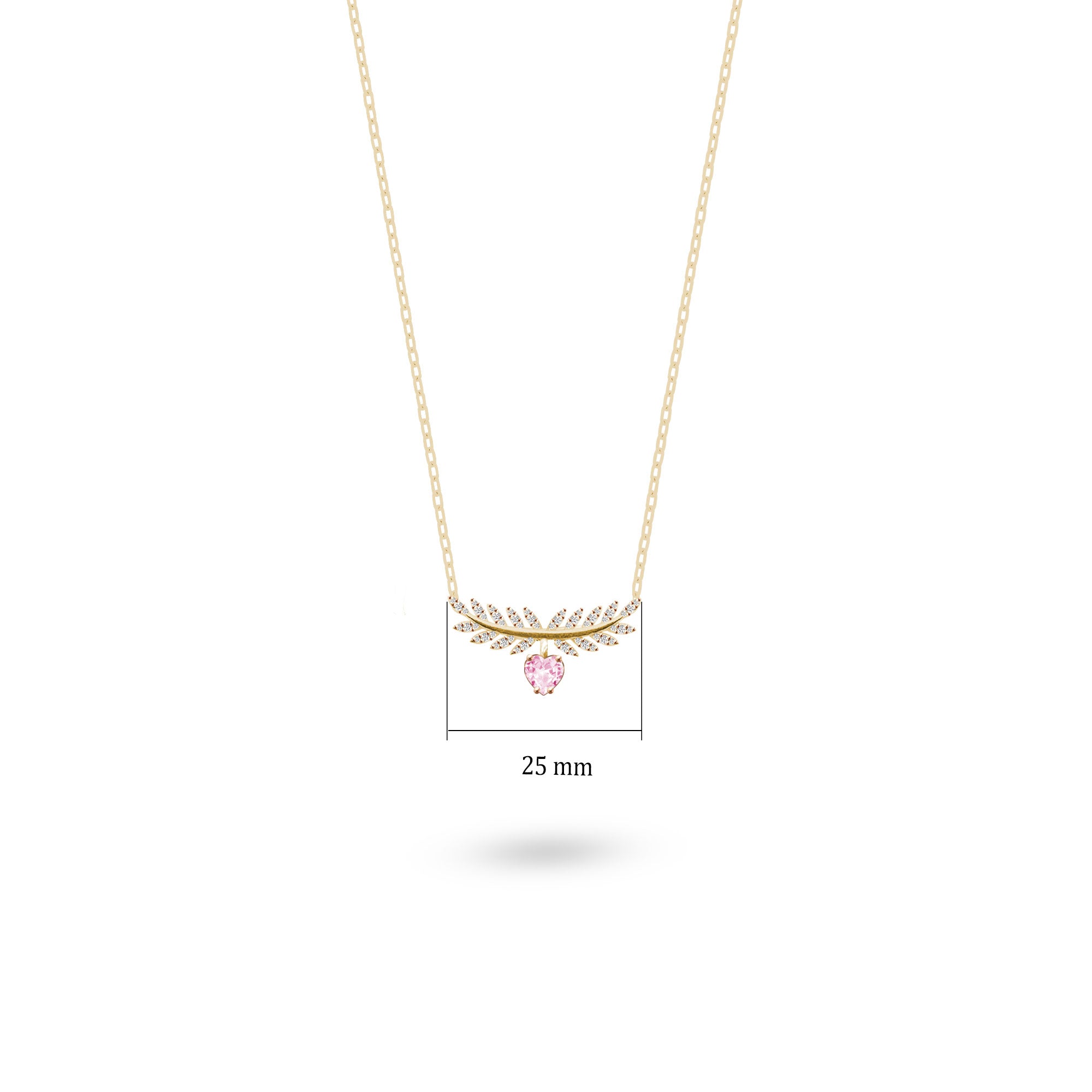 Barış Dalı Cannes Gümüş Kolye 925 Ayar Barış Dalı Kalpli Kolye SSCANNESK