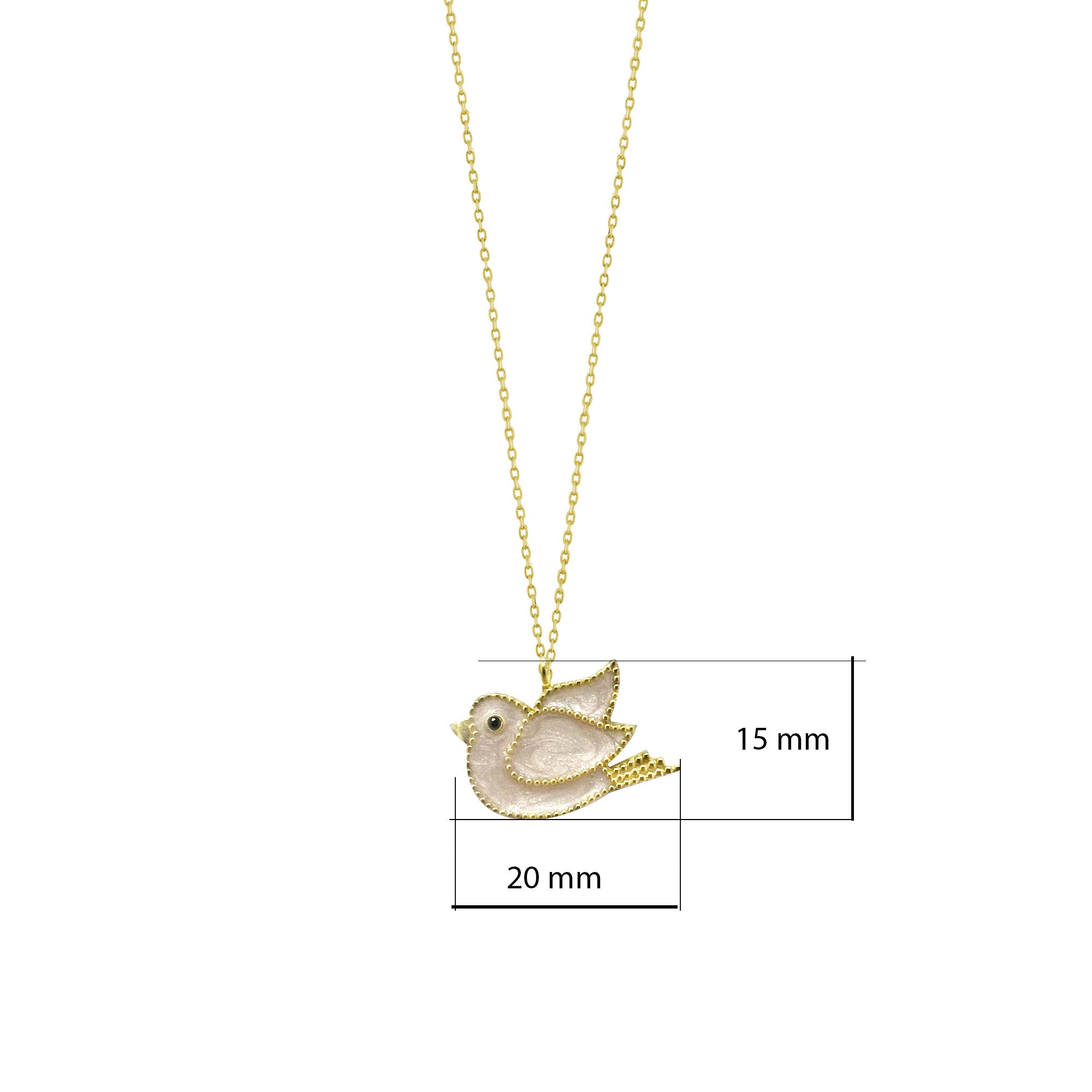 Sedefli Civciv Gümüş Kolye Sevgiliye Özel SSCİVCİV01